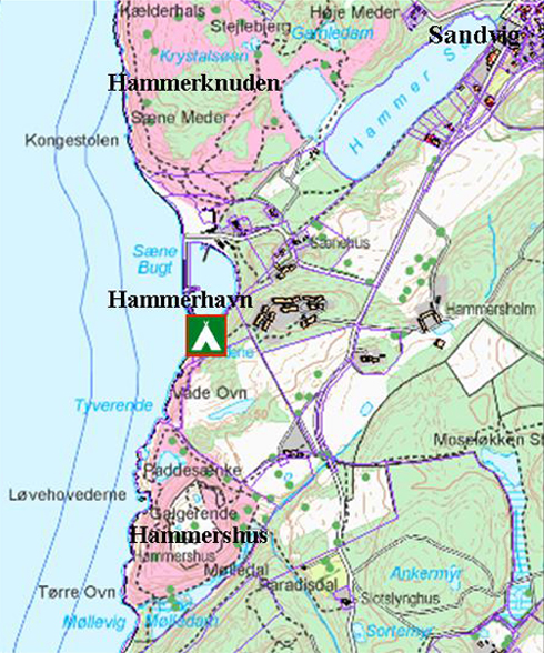 Teltplads-Hammerhavn-kort